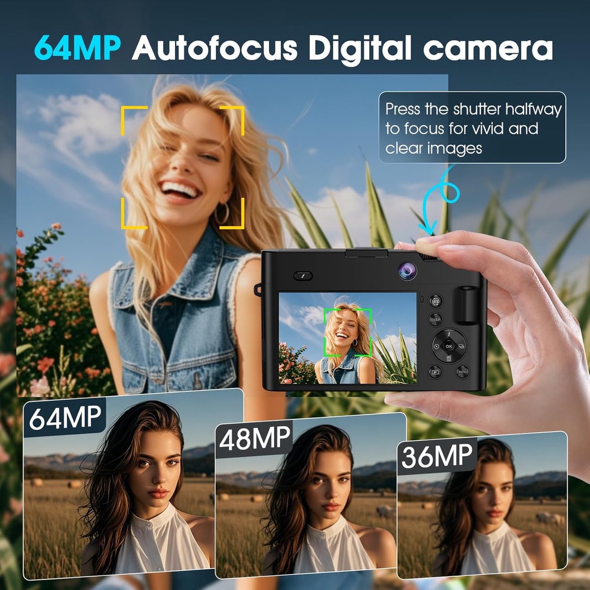 Wat vinden we goed aan de RFWR Digitale Vlogcamera 64 MP 4K 32GB