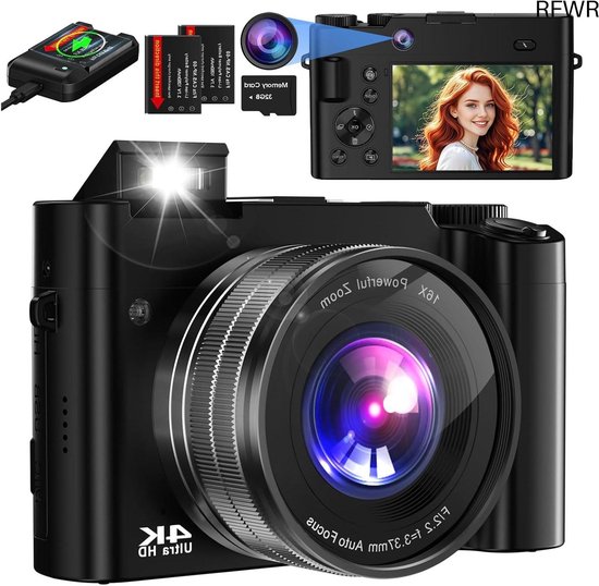 RFWR Digitale Vlogcamera 64 MP 4K 32GB review
