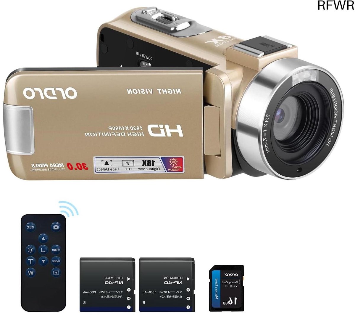 De RFWR Full HD 1080P Videocamera 18x Zoom 270° Scherm in één oogopslag