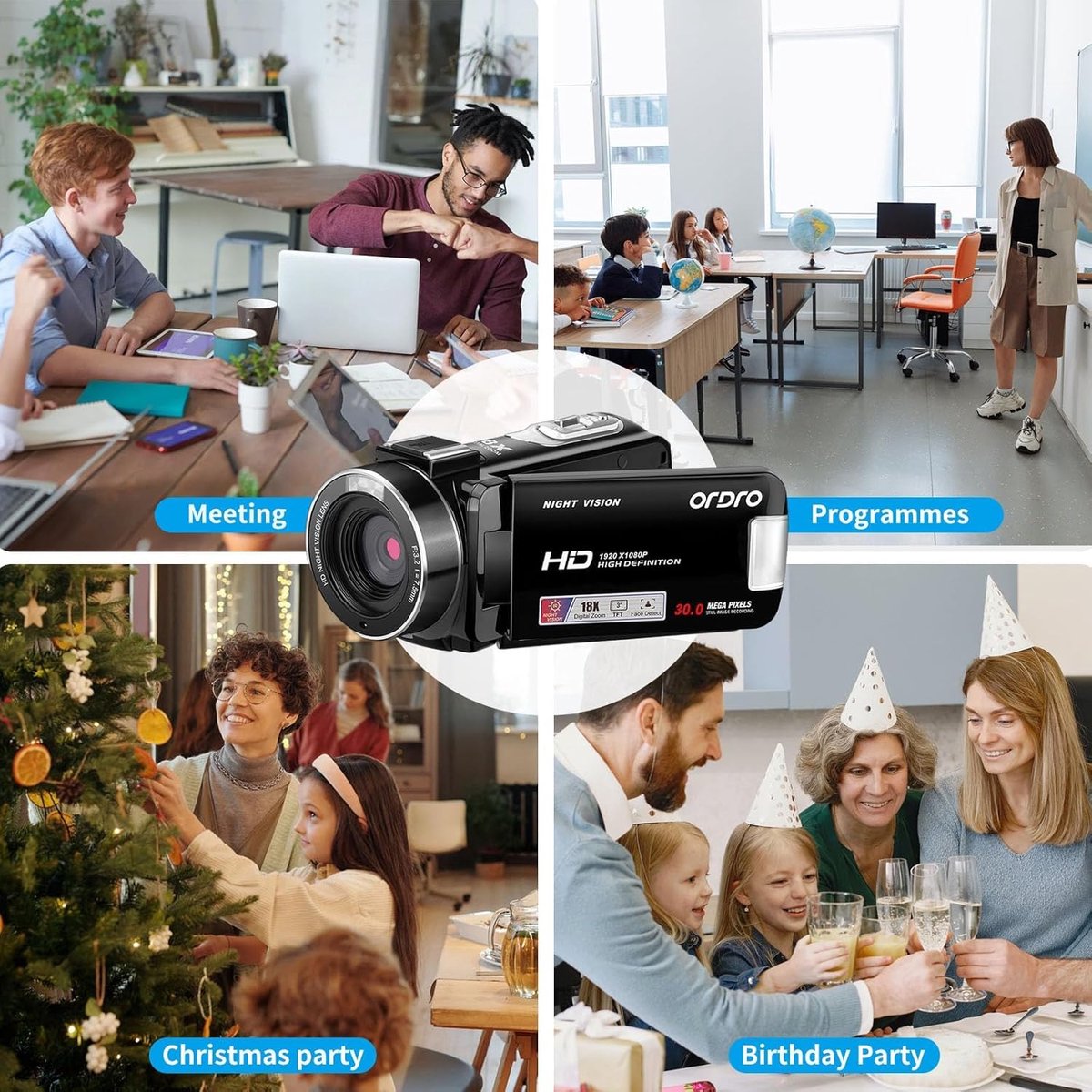 Wat vinden we goed aan de RFWR Full HD 1080P Videocamera 18x Zoom 270° Scherm