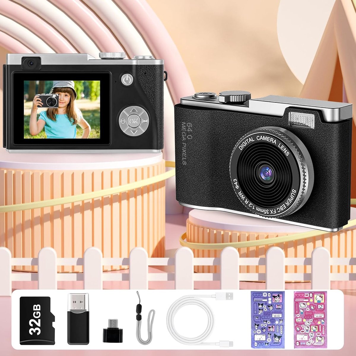 Wat vinden we goed aan de RFWR® Kindercamera 1080P HD 48MP Dubbele Lens 32GB
