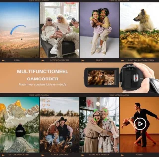 Thuys Handycam 1080P HD Vlog Camera Beige