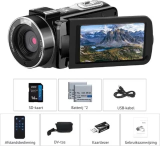 Thuys Handycam 1080P HD Vlog Camera Beige