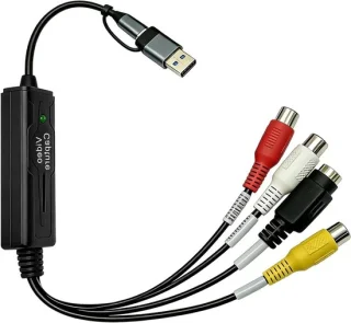 Video Capture Card – AV naar USB-C – zwart