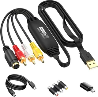Video converter - digitale opname - oude media archiveren - hoge kwaliteit opname - 1 meter kabel - zwart