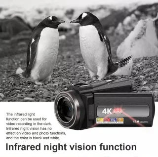 Videocamera 4K HD 48MP 16x Zoom Zwart