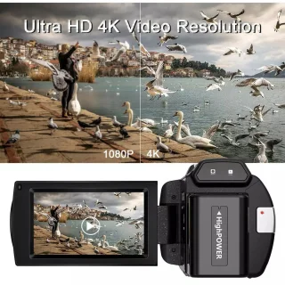 Videocamera 4K HD 48MP 16x Zoom Zwart