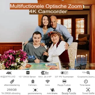 Videocamera Digitaal 4K Zwart