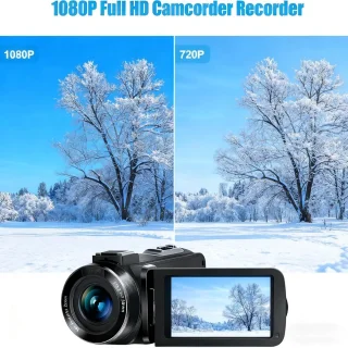 Videocamera vlogcamera camcorder zwart