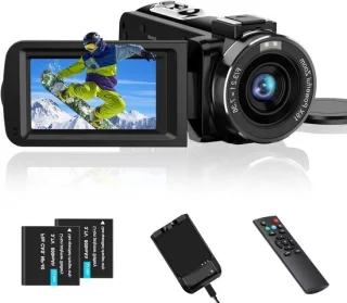 Videocamera vlogcamera camcorder zwart