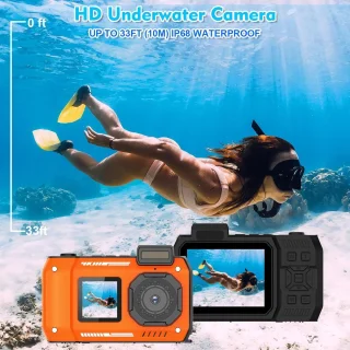 Waterdichte digitale camera 1080P Full HD 28.8MP oranje