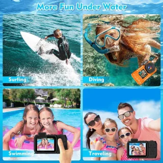 Waterdichte digitale camera 1080P Full HD 28.8MP oranje