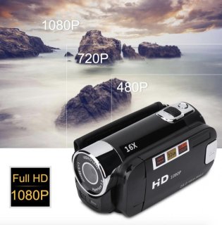 WiseGoods Vlogcamera 1080P 16MP Zwart