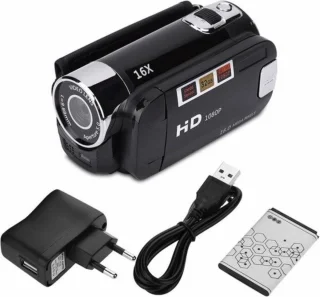 WiseGoods Vlogcamera 1080P 16MP Zwart