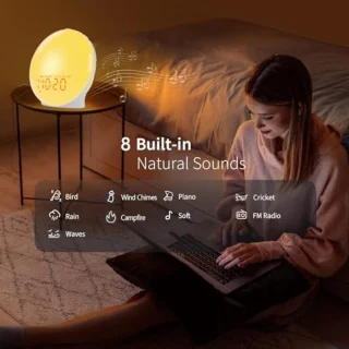 Lichtwekker met Bluetooth speaker en FM-radio – Dual alarm met zonsopgang simulatie