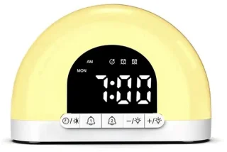 Wake-up Light Wekker – Zonsopgang Simulatie – Dubbele Alarmfunctie – Nachtlampje & Slaaptrainer – Compact Design