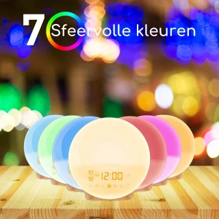 Wake Up light- Lichtwekker - Wekkerradio met natuurgeluiden – Nachtlampje – Bedlamp – Zonlicht simulatie – Smartapp