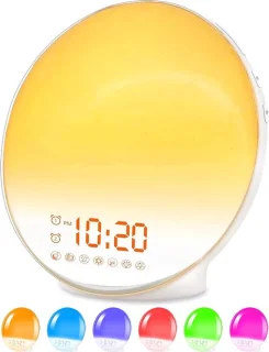 Wake up light – Wekkerradio – Nachtlamp – Bedlamp – Lichttherapielamp – Wit