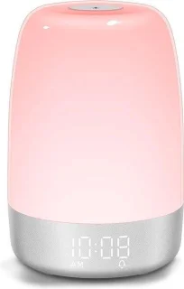 Wake Up Light - 5 LED Kleuren - Natuurgeluiden - Wit - Nachtlampje - Slaaptrainer - Leeslamp - Tafellamp - Bedlamp Kinderen - Digitale Alarmklok en Wekker - Lichtwekker - Leeslampje - Wekkerradio - Wekker met Licht - Digitale Alarmklok - Slaapwekker