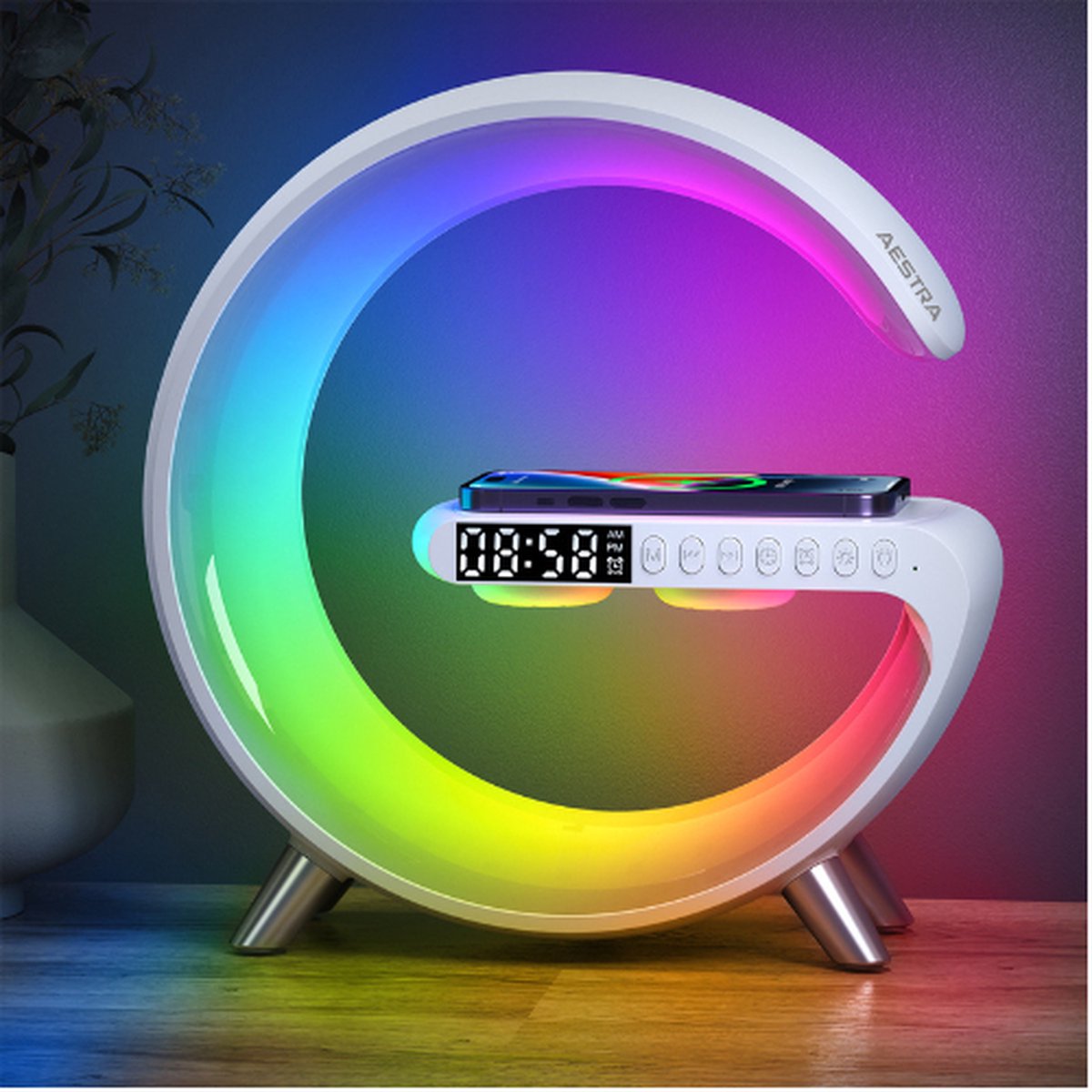 Aestra LED Wake Up Light Lichtwekker en Bluetooth Speaker Wit