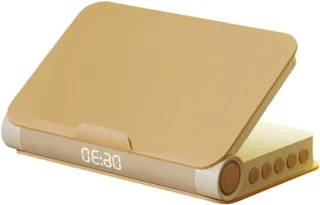 Boeklamp wekker abrikoosgeel
