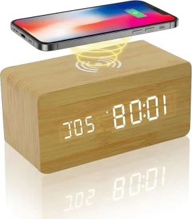 Buachois Wooden Digital Alarm Clock
