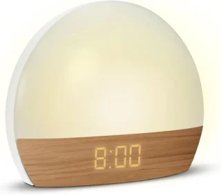 Ontwaak natuurlijk: Dageraad Simulator Wekker in houtlook