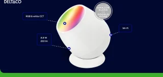 Deltaco Smart Home Wake-up Light USB-C Wit