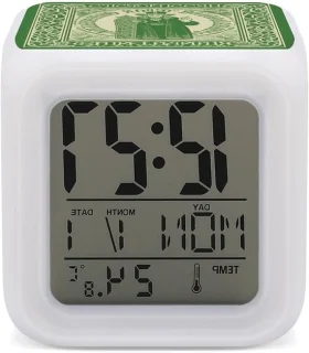 Digitale wekker met LED-klok en nachtlampje, 8 cm, wit