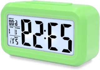 Digitale wekker met nachtlamp - 13,5 cm - groen