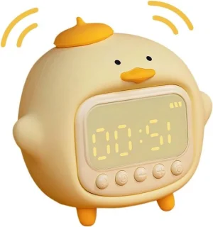 Digitale wekker met nachtlampje, geel
