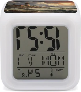 Digitale wekker met nachtlampje - wit