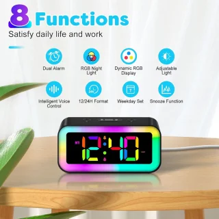 Digitale wekker tafelklok led multicolor