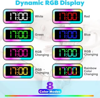 Digitale wekker tafelklok led multicolor