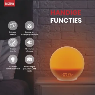 DistinQ Wake-Up Light Wekkerradio Wit