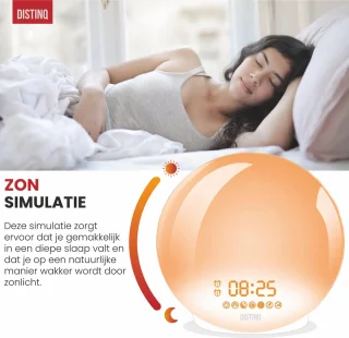 DistinQ Wake-Up Light Wekkerradio Wit