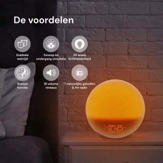 DistinQ Wake-Up Light Wifi Wekkerradio Houtkleurig