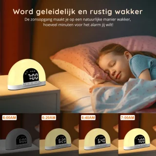 Enzoda Wake-Up Light Digitale Wekker Nieuwste Model