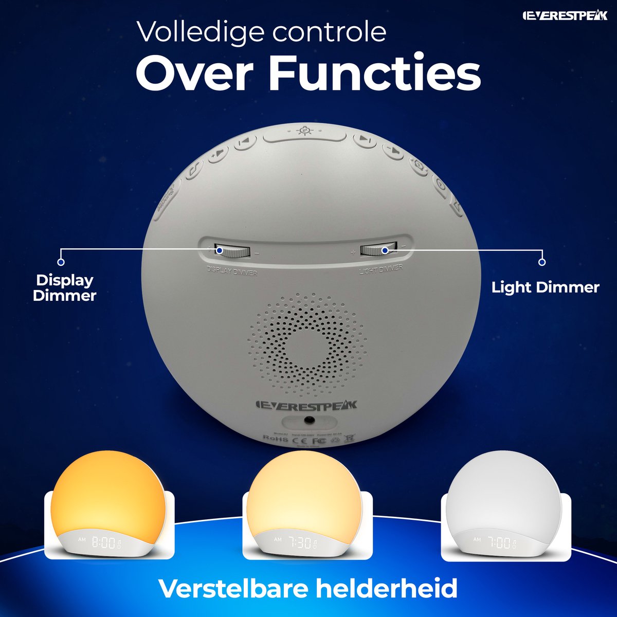 Wat vinden we goed aan de EverestPeak R7 Wake-up Light Digitale Lichtwekker