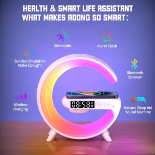 G-Lamp Mini Wake-up Light Wit - Draadloze Oplader en Bluetooth Speaker
