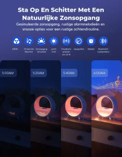 Inga Smart Wake Up Light - Draadloze Oplader & Bluetooth Speaker