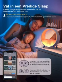 Inga Smart Wake Up Light - Draadloze Oplader & Bluetooth Speaker