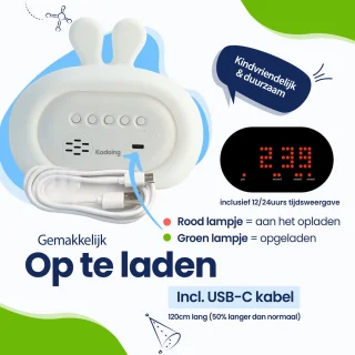 Kadoing Konijn Wake-Up Light Kinderwekker Digitaal