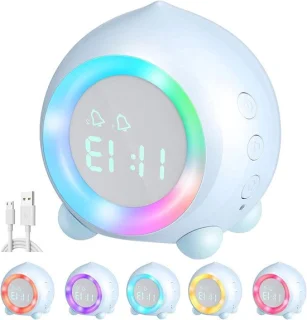 Kinderwekker met wake-up light - blauw