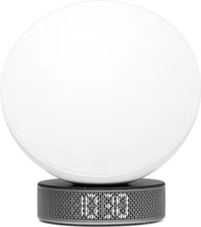 Lexon Miami Sunrise Clock & Light White/Black Marble