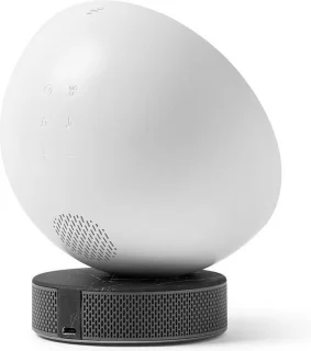 Lexon Miami Sunrise Clock & Light White/Black Marble
