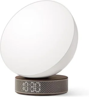 Lexon Miami Sunrise Clock & Light White/Wood