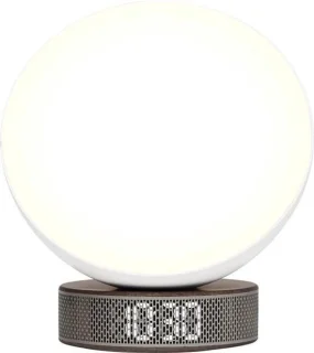 Lexon Miami Sunrise Clock & Light White/Wood