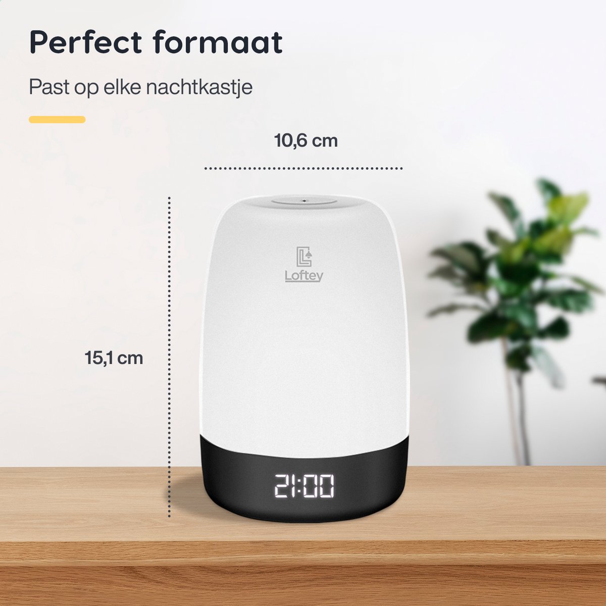 Loftey Wake Up Light digitale wekker wit