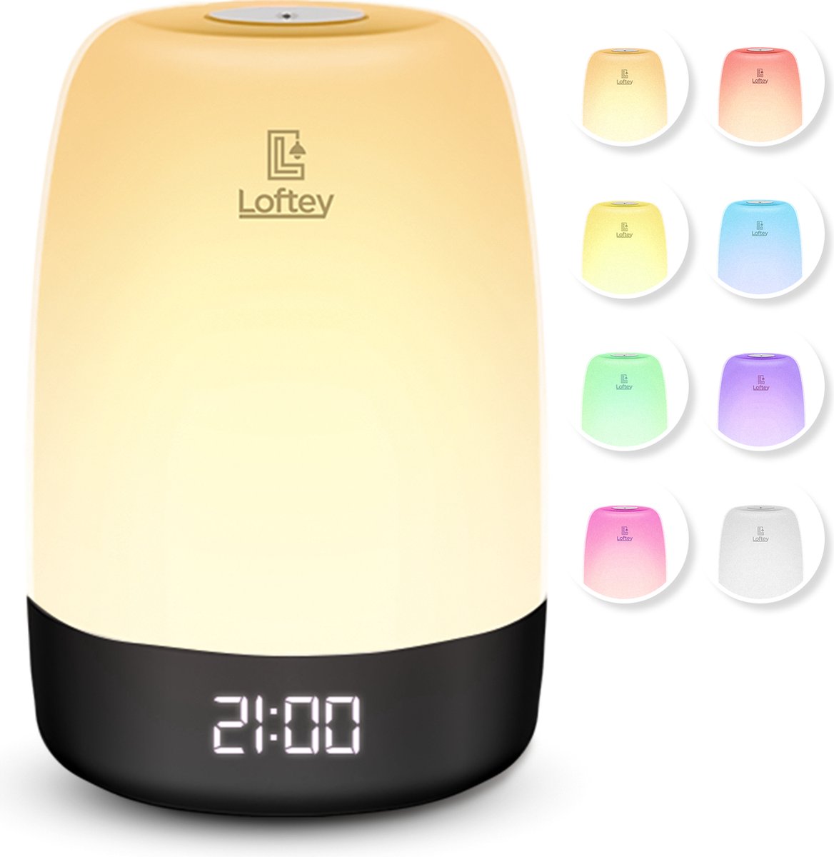 Loftey Wake Up Light digitale wekker wit